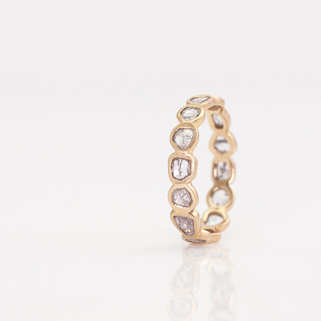 Slice diamond full eternity ring｜スライスダイヤモンド18金フル