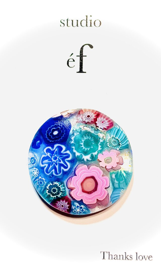 ガラス　ゴルフマーカー⛳️ガラスミルフィオリ：磁石付き