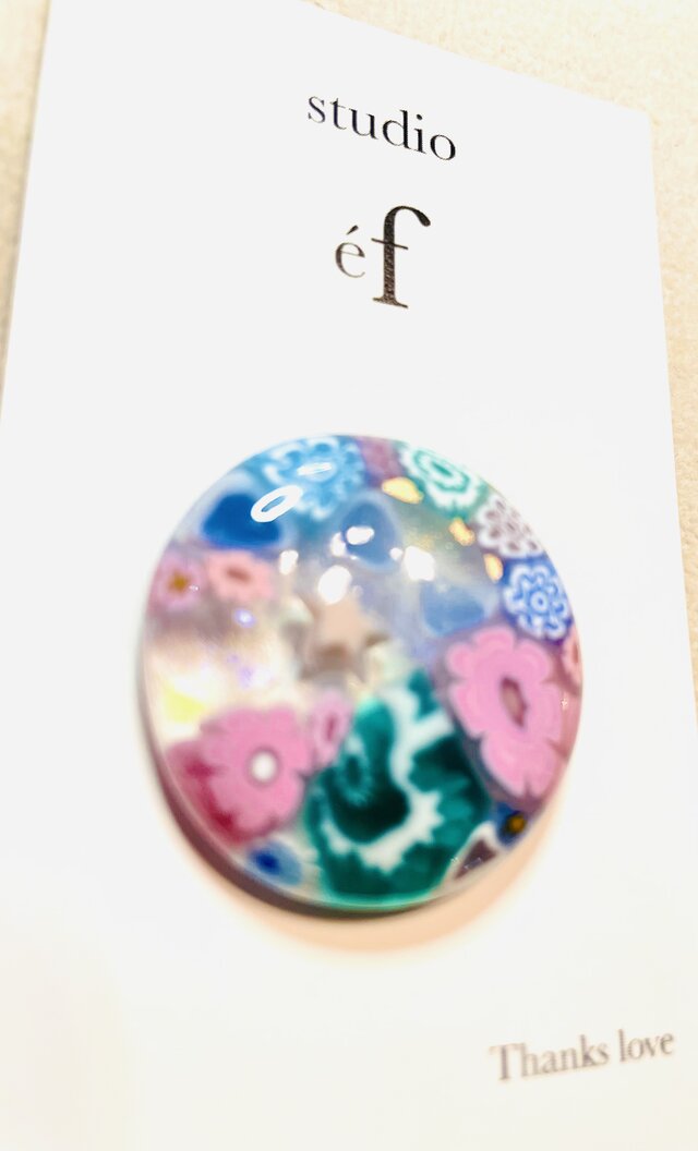 ガラス　ゴルフマーカー⛳️ガラスミルフィオリ：磁石付き