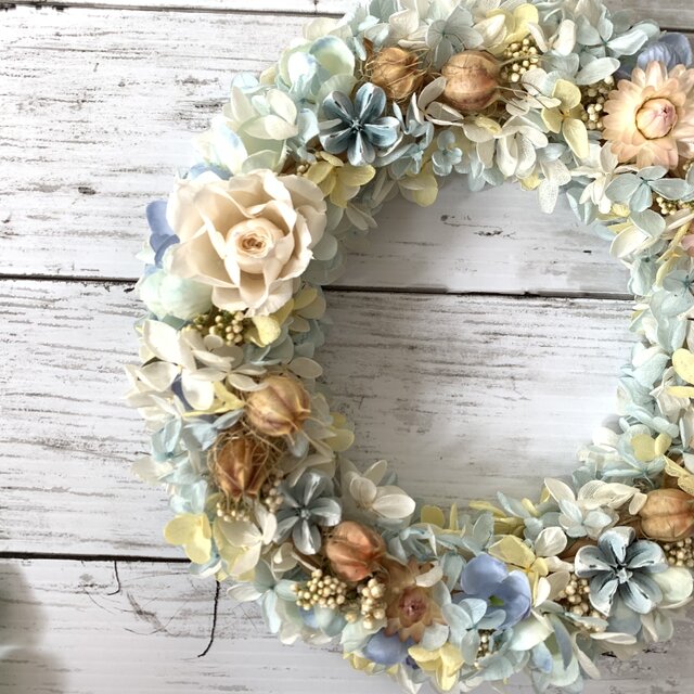 春リース 母の日 プレゼント フラワーリース 春まち パステル 特大