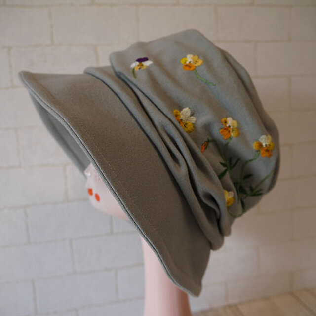 コットン素材スパンフライスニット生地で作ったクロッシェ（ビオラ２）