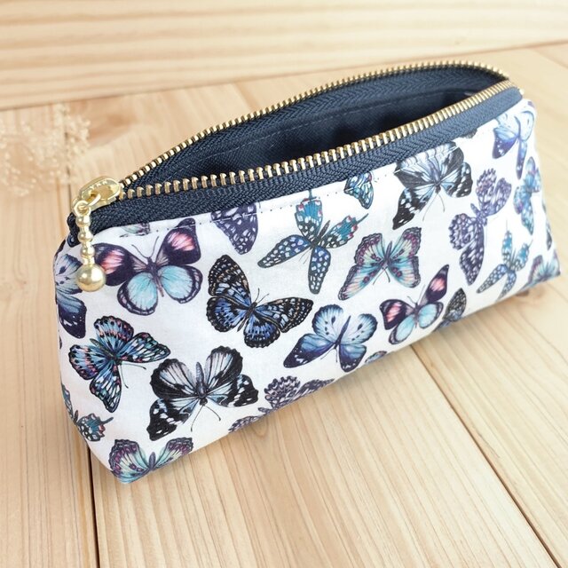 リバティ　めがねポーチ　スタンドポーチ＜Julie Butterfly＞(ジュリーバタフライ)
