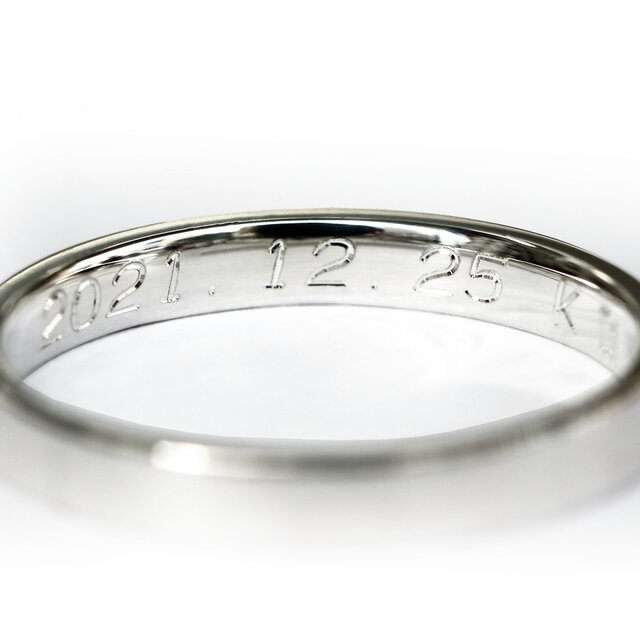 K18PG＜ピンクゴールド＞Pt900＜プラチナ＞クールな印象の結婚指輪