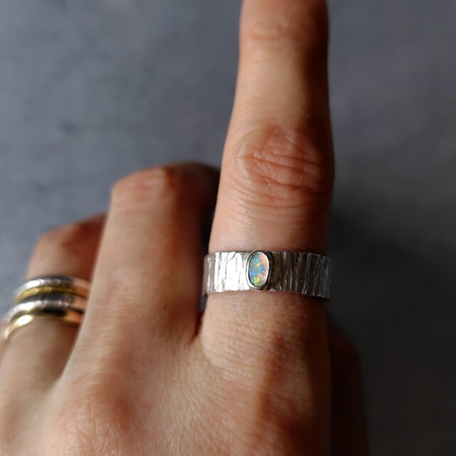 オーストラリアオパールシルバーリング#15.5