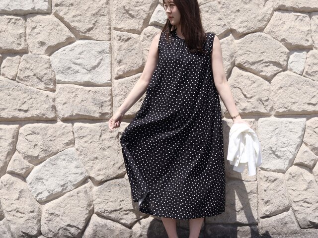 水玉模様ノースリーブワンピース 水玉ガーゼ ノースリーブワンピ No.224 | iichi 日々の暮らしを