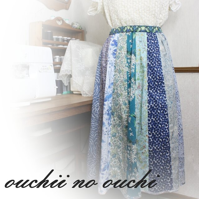 CALICO ネイビー ロングスカート ウエストゴム CALICO ネイビー ロングスカート ウエストゴム（受注【ﾎﾟﾘ綿ﾂｲﾙ