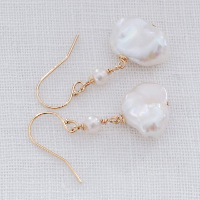 バロックパールとアコヤパールのピアス Dolce93