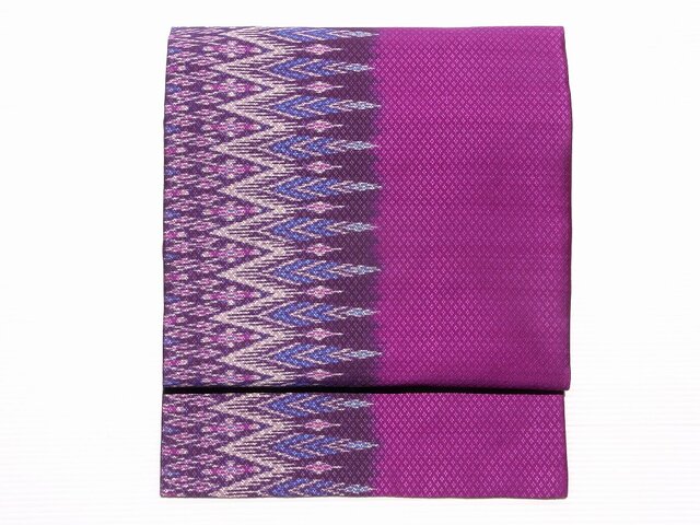 タイシルク江戸紫とブドウ色の紫名古屋帯 | iichi 日々の暮らしを