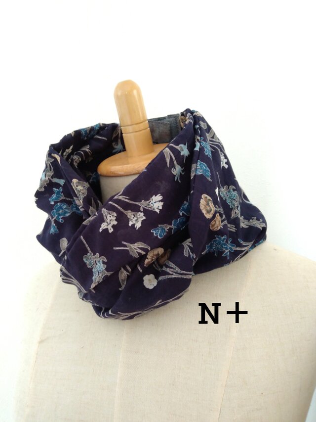 簡単後ろボタン保冷剤入れ付日除けスカーフ風ネックウォーマー22-11