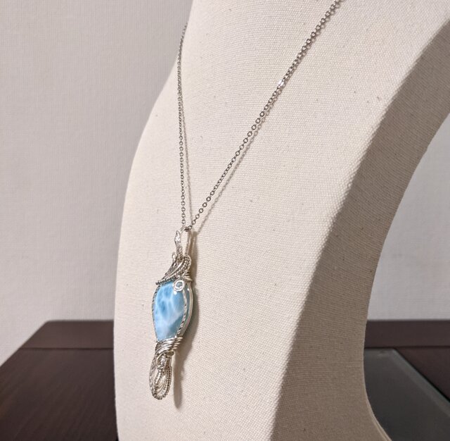 silverラリマー❅Wバチカンワイヤーアートペンダントトップ☆ | iichi