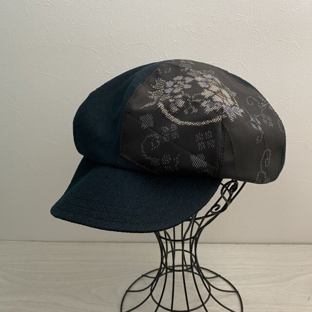 TOPI 着物リメイクのキャスケット(大島)の画像1枚目