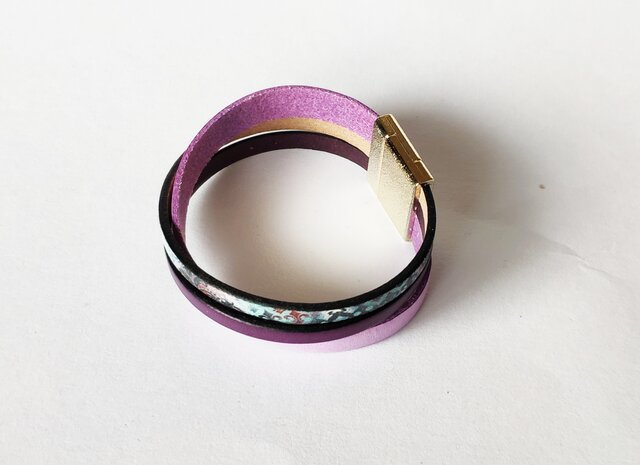 ヨーロッパ製本革 ペチュニア・ガウディブルー・濃紫 3色 20mm