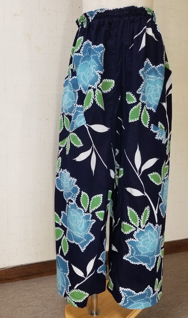 浴衣リメイク ワイドパンツ