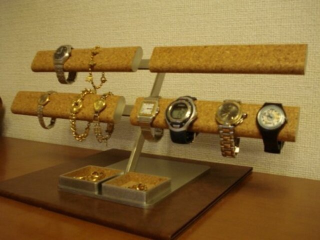 腕時計スタンド　だ円、小物入れ付き時計スタンド　※値下げはいたしません 時計スタンド だ円パイプロング16本掛け腕時計スタンド | iichi 日々の