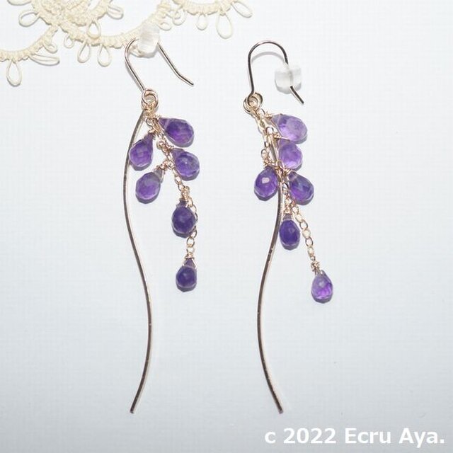 *めでたきものⅠ*藤の花をイメージしたピアス