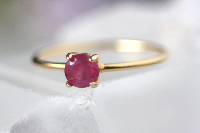 発掘 - 新登場ブランド 天然石 大粒宝石質AA 4mmルビー リング 母の日 誕生日 アクセサリー