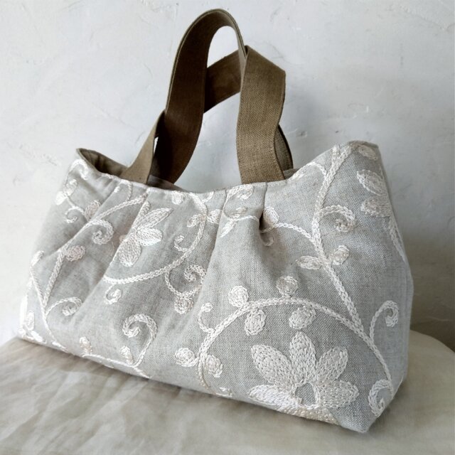 イギリス*インテリアファブリック*タックバッグ