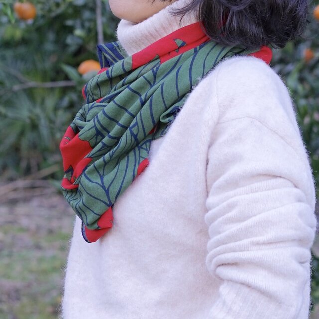 スカーフ「カンナ」希望（コットンシフォン100%）