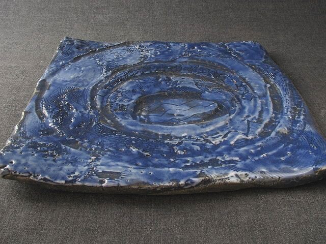 食器（20）白化粧青釉角板大皿 陶芸家オリジナル陶器 | iichi