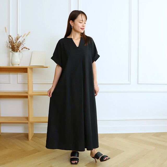 チョコレート】フォクシー コットンピケ ワンピース ブラック