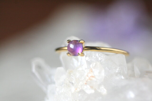 4mmアメジスト 大粒宝石質AAA天然石 リング 誕生日 母の日 クリスマス