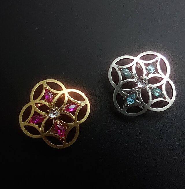 七宝文様の帯留 season2　（金色）