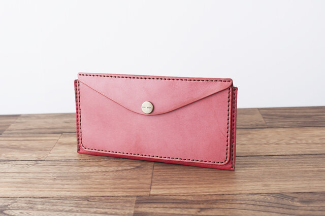 ★新作・最終出品★スーちゃん＆ビリーくん★レッド系＊ハンドメイド＊長財布＊ BRIDLE & SOFT スリム長財布／レッド | iichi 日々の暮らしを心地よく