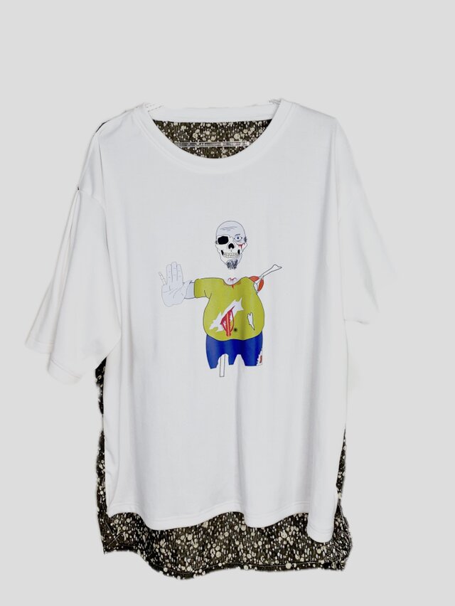 unisex skull kawaii Tee T007 meikeiin handmade original design-