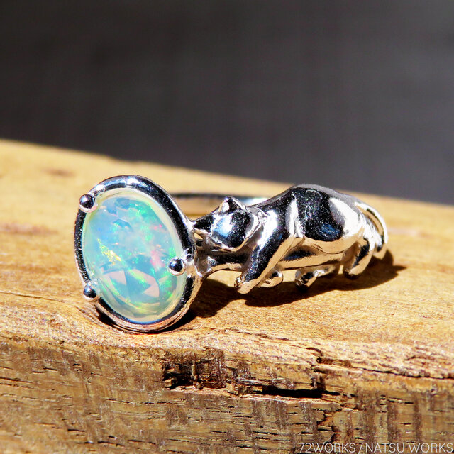 オパールと猫 リング / Opal & Cat Ring rc