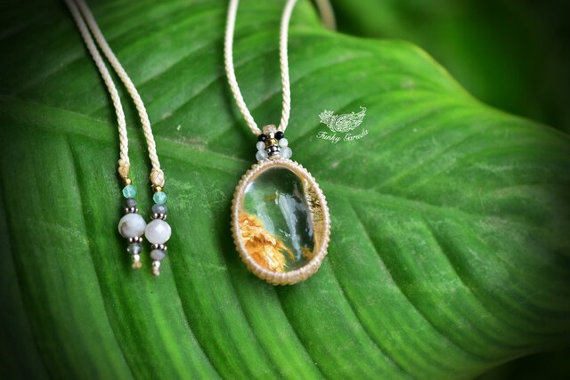 ゆらめく黄金☆ガーデンクォーツ マクラメペンダント342 | iichi 日々