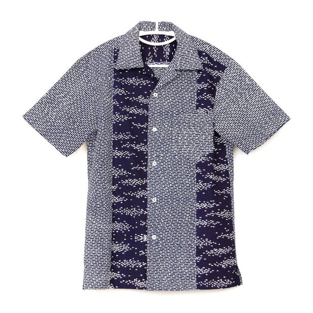 浴衣リメイク メンズシャツ　メダカ