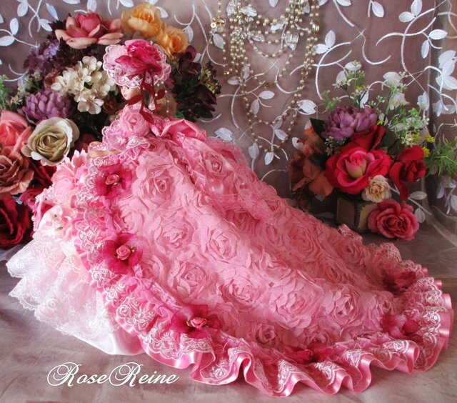 ベルサイユの薔薇 華の舞踏会ローズピンクグラデーションの高級ロココ