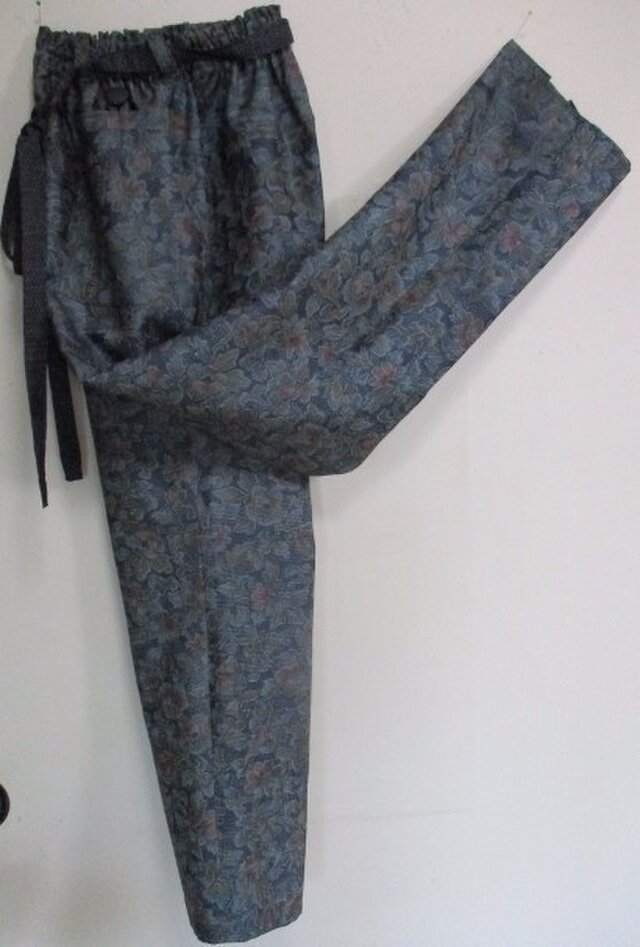 6338 色大島紬の着物で作ったパンツ ＃送料無料 | iichi ハンドメイド・クラフト作品・手仕事品の通販