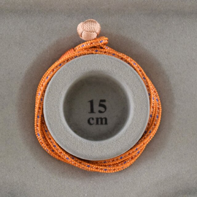 腕サイズ15cm】オレンジ色 正絹 組紐 くみひも 小田巻 ブレスレット