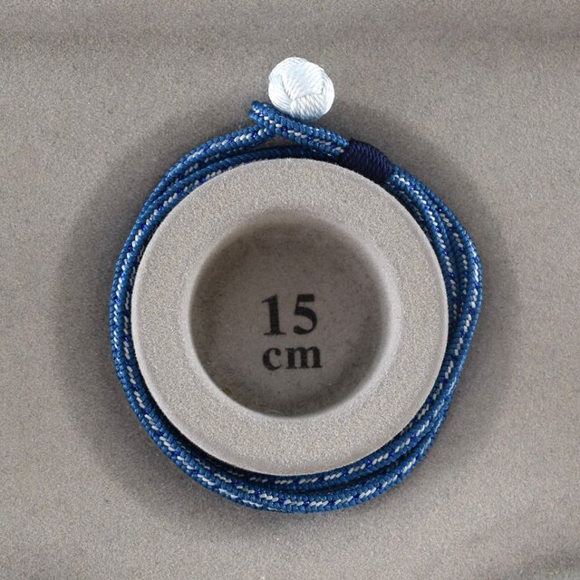 腕サイズ15cm】ネイビー色 正絹 組紐 くみひも 小田巻 ブレスレット