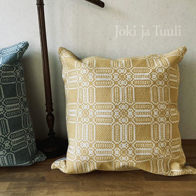cushion cover[手織りウールクッションカバー] イエローの画像1枚目
