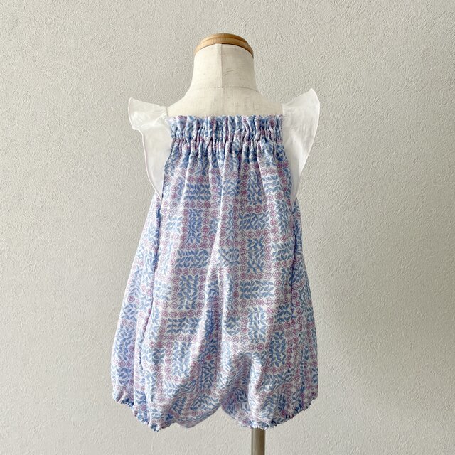 ９０ｃｍ） LIBERTY SleepingRose cotton romper／蝶々のベイビー