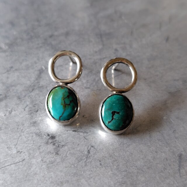ターコイズシルバーピアス