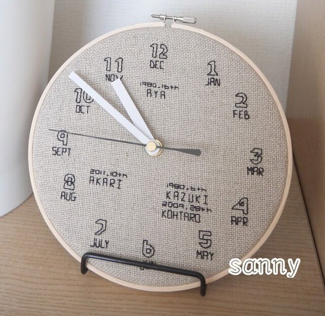 オーダーメイド 家族のバースディ時計の画像1枚目
