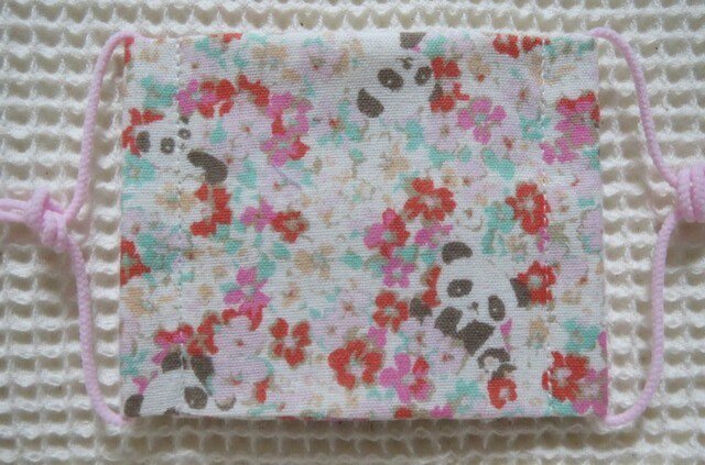 子供マスクSサイズ 花パンダ ピンクの画像1枚目