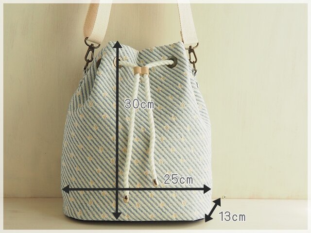 □巾着ショルダーバッグ・マリン□ coco (sbwb) | iichi 日々の暮らし