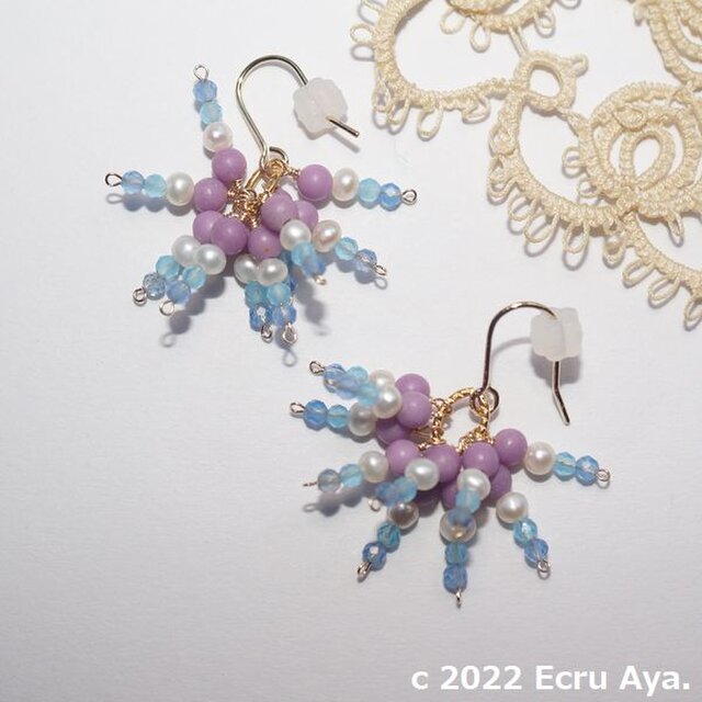 *水のうつわⅡ*紫陽花をイメージしたピアス