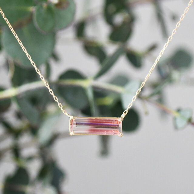 K18 バイカラートルマリン ネックレス CA011