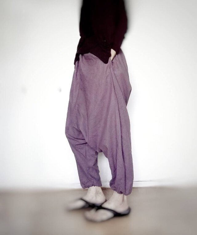 サルエルパンツ　スモーキーピンク　送料無料