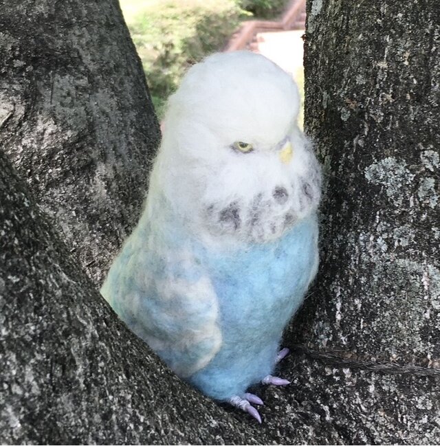 受注制作⭐︎羊毛フェルトのジャンボセキセイインコ オーダーメイド