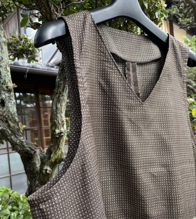 着物リメイク】大島紬のジャンパースカート/ギャザー切り替え | iichi 