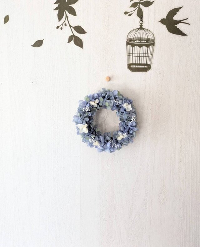 涼しげ青いミニリース ブルーライム | iichi 日々の暮らしを心地よく