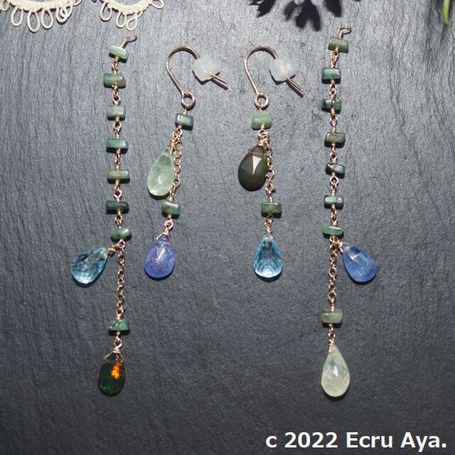 *6月のHappyBag*アシンメトリー2wayピアスのセット