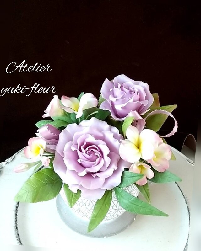 ☆クレイフラワー作品（薔薇とティータイム）☆