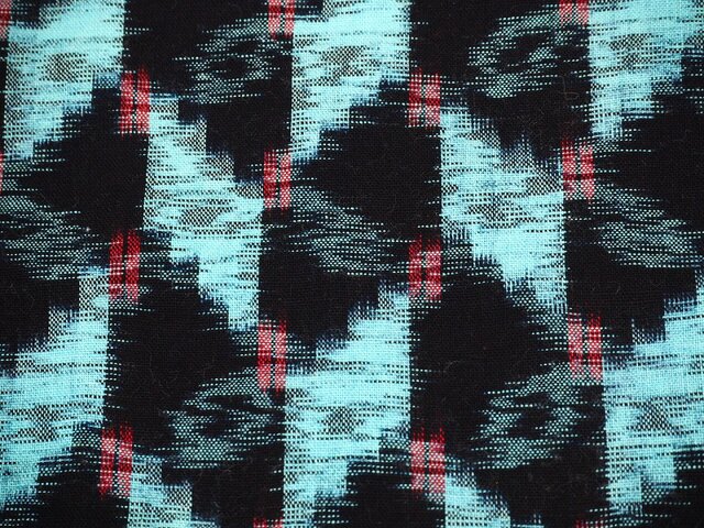 kh0068 色かすり 絣 木綿 ハギレ 180cm/ 古布 古裂 藍染 絣 | iichi